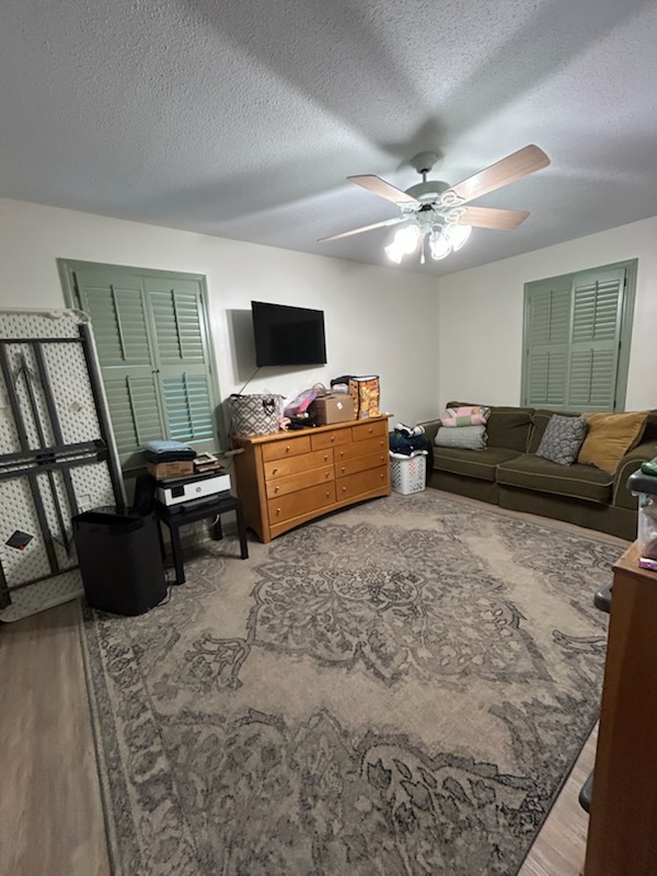 Organized den and family room
